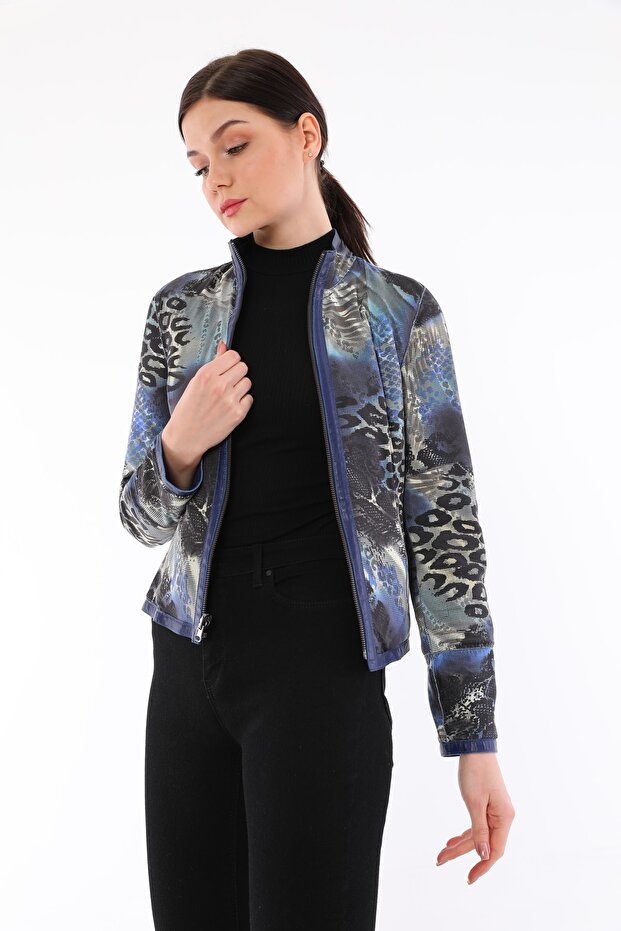 Kadın Mor Çift Taraflı Deri Ceket - 5