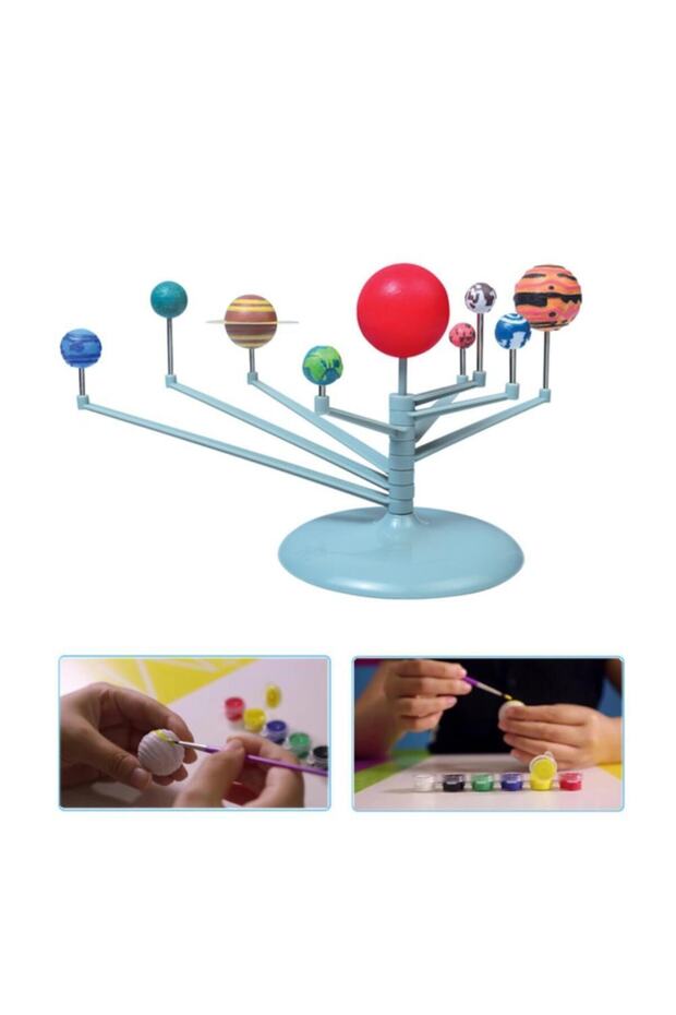 Güneş Sistemi Modeli, Gezegen Sistemi, Boya, Fırça, Eğitici Maket, Deney Seti, Plastik - 2