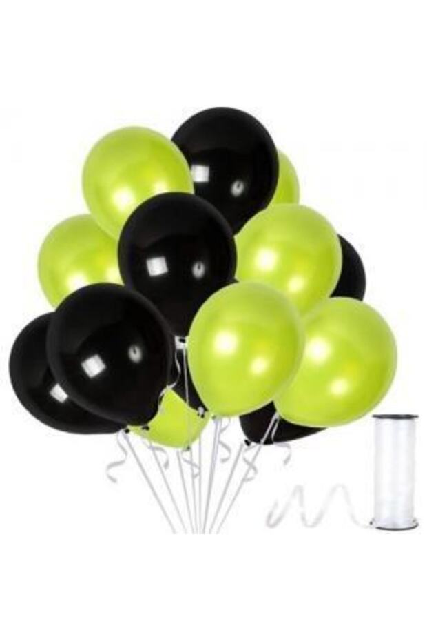 Metallic Green Black Balloon 50 Pieces