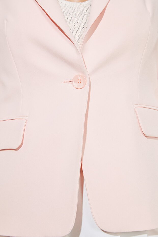 Pudra Düğme Detaylı Blazer Ceket TWOSS21CE0039 - 5