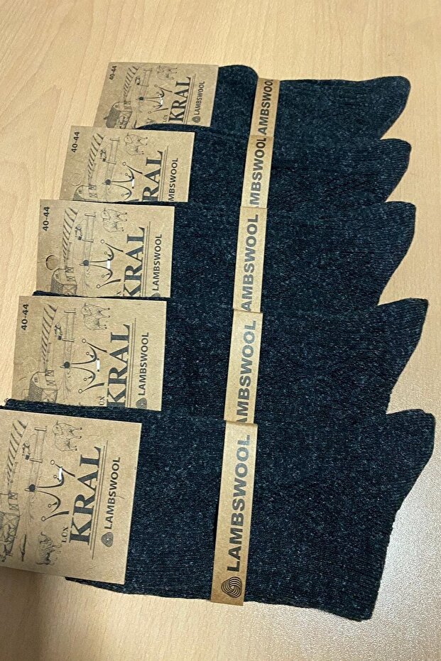 Men's Black Winter Wool Socks - 2