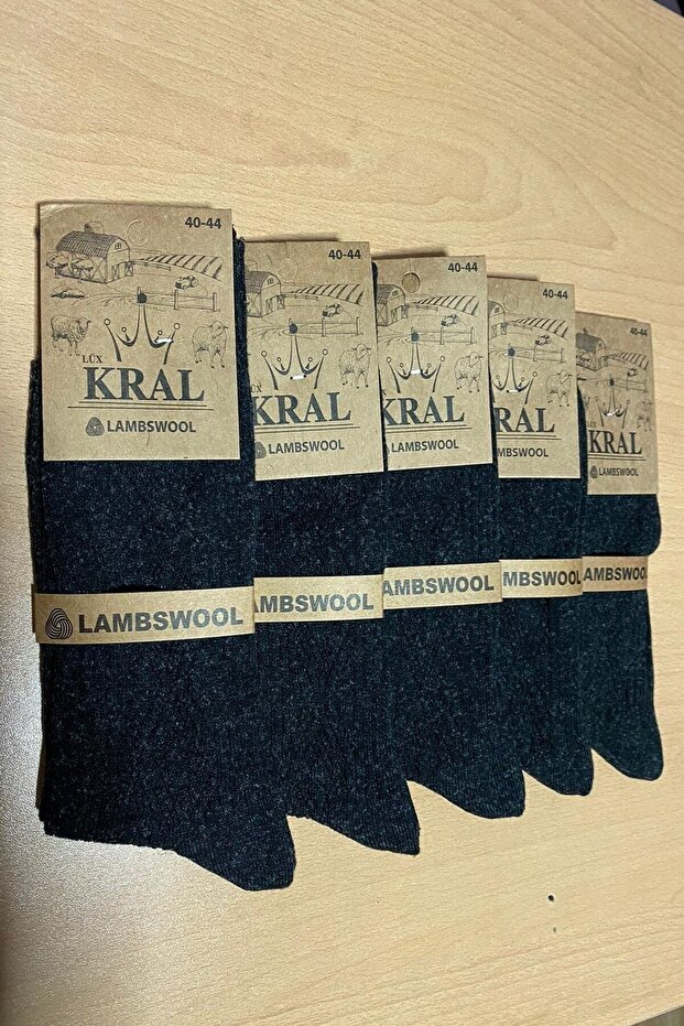 Men's Black Winter Wool Socks - 3