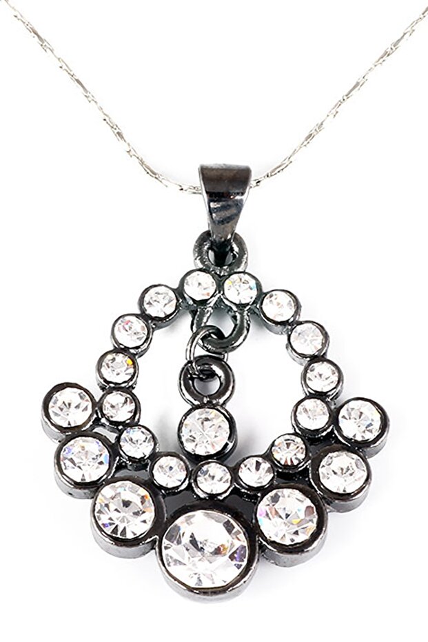 Women's Moulin Shiny Stone Elegant Modern Motif Necklace