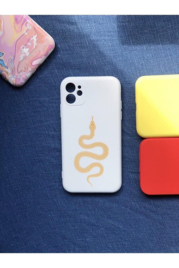 حافظة إطلاق آيفون 11 موديل ثعبان ذهبي مع حماية للكاميرا - 1