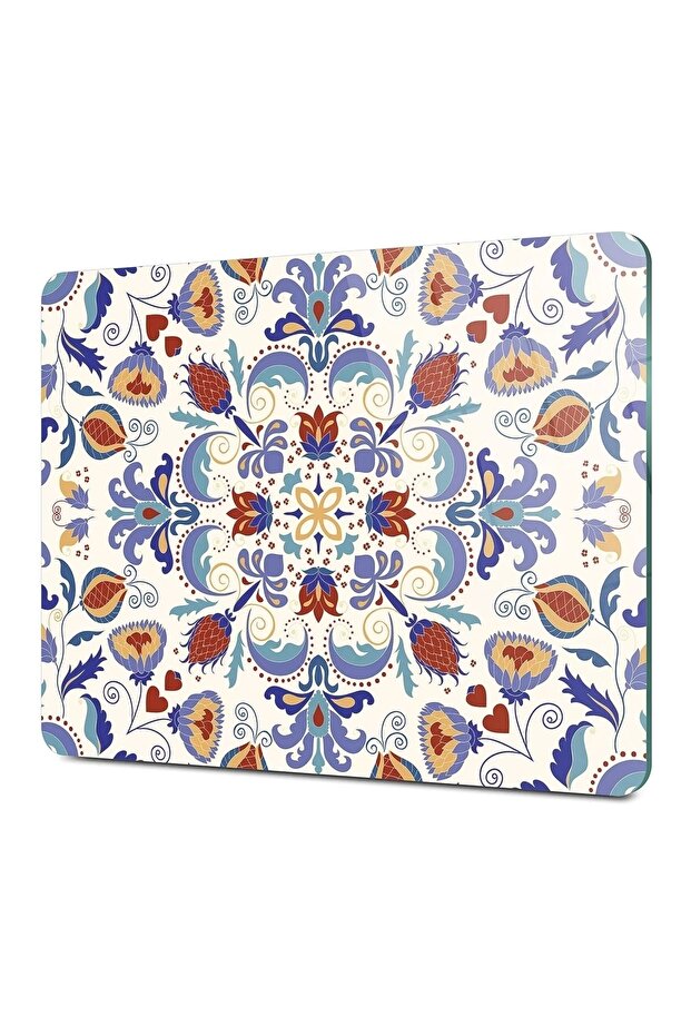 Glass Cutting Board with Colorful Tile Pattern