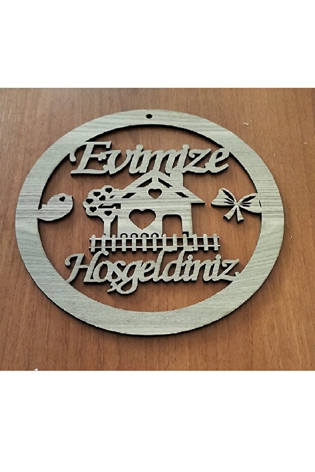 Evimize Hoşgeldiniz Ahşap Kapı Süsü - 1