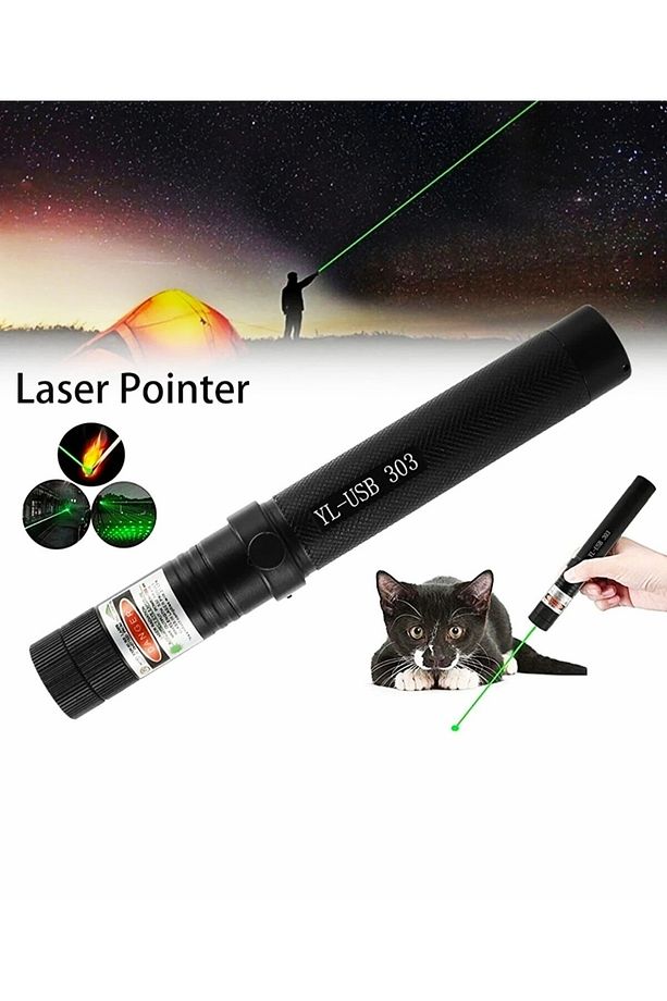 Şarjlı Güçlü Yeşil Laser Metal Kasa Anahtar Emniyetli Yeşil Pointer Yüksek Güçlü Işaretçisi - 2
