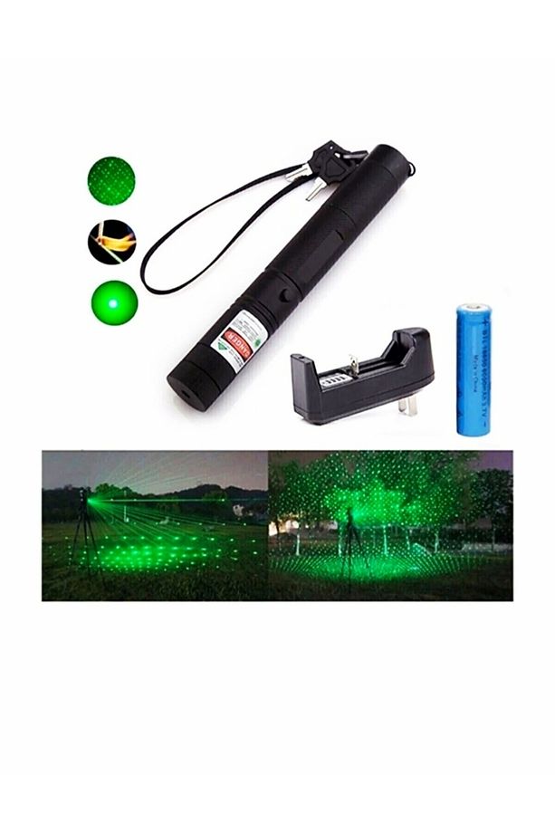 Şarjlı Güçlü Yeşil Laser Metal Kasa Anahtar Emniyetli Yeşil Pointer Yüksek Güçlü Işaretçisi - 6