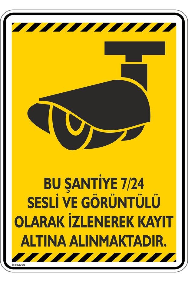 15X20Cm/Phosphor Composite/This Is a Construction Site Security Camera Warning/V5-2