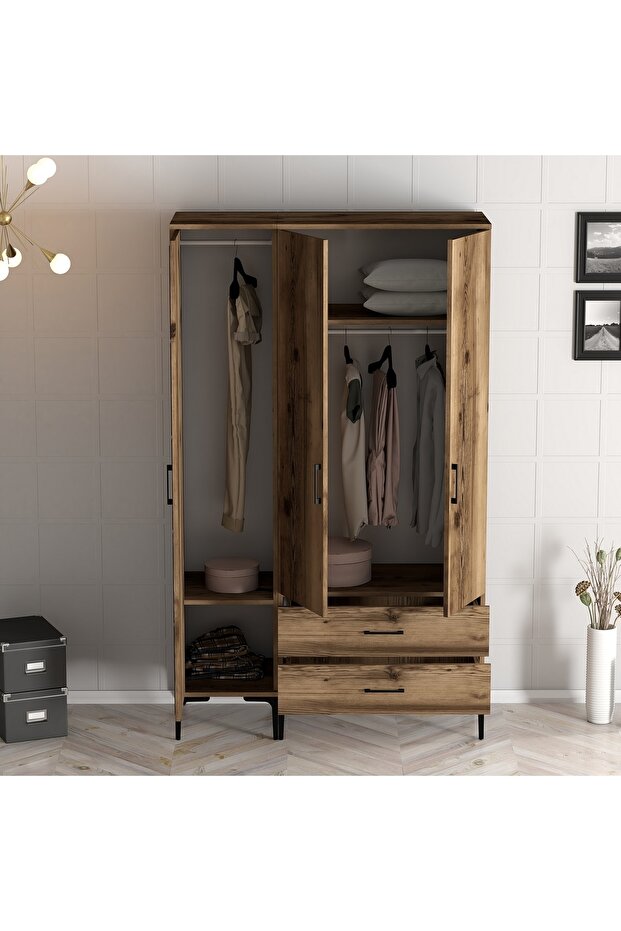 Kumsal 3 Kapılı Gardrop Rt - Ceviz - 4