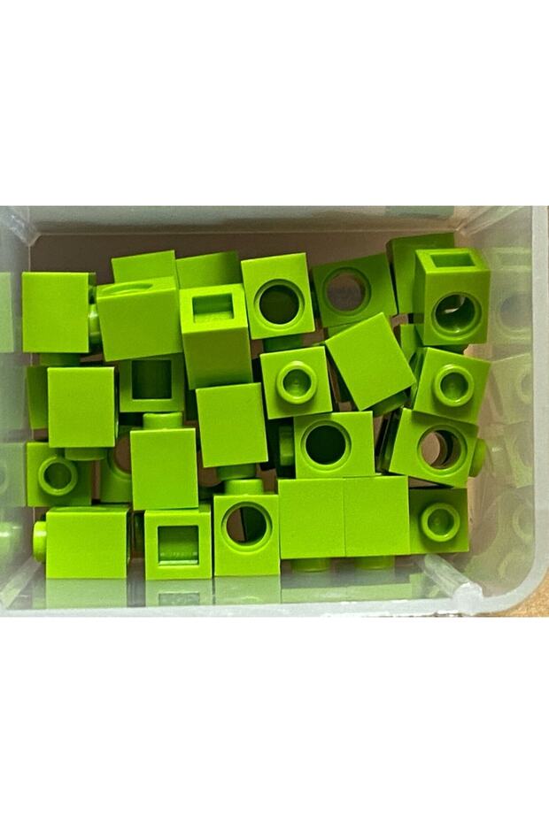 Technic Custom Aksesuar Technic Brick 1 X 1 Fıstık Yeşili Pin Delikli Tuğla 4 Adet Gönderilecek - 1