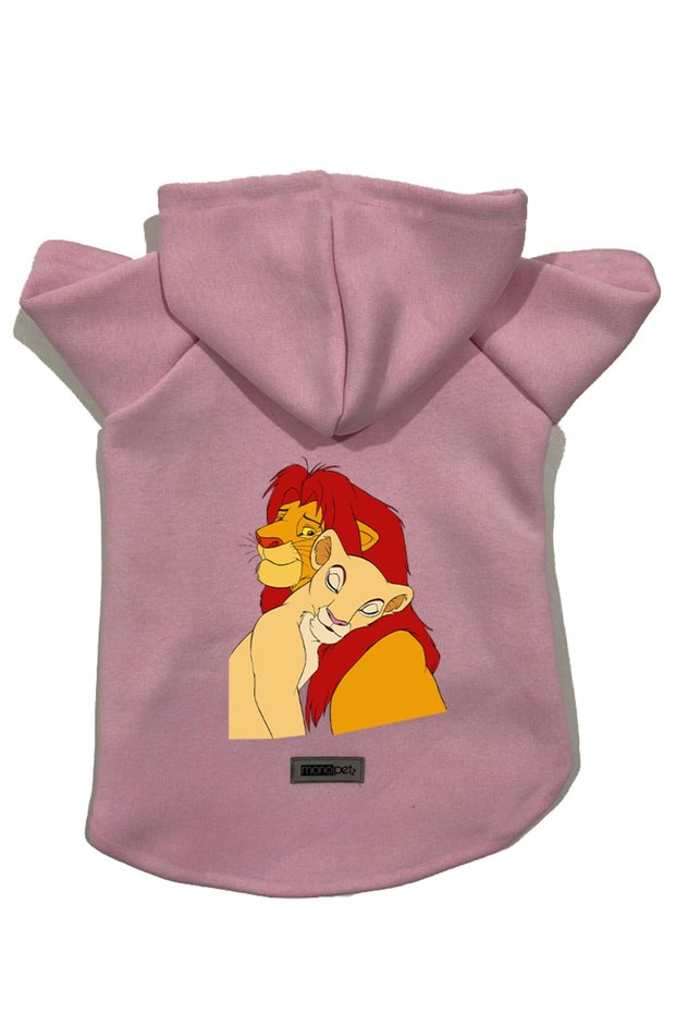 Hooded Fleece Sweatshirt Dog And Cat Outfit & Dress - Pink Lion King