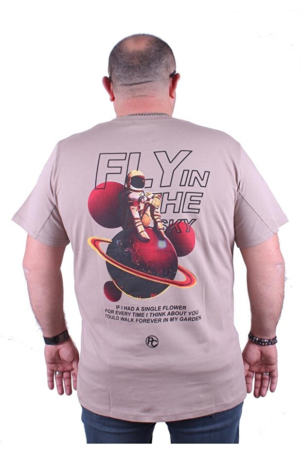 Large Size Crew Neck T-Shirt Fly In The Sky 23110 Earth
