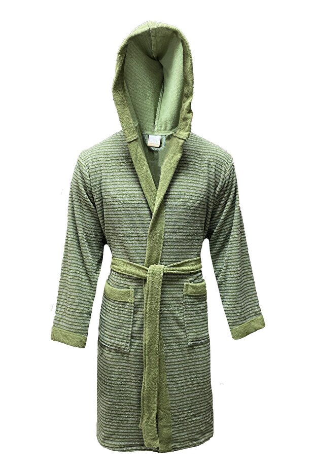 100% Cotton Unisex Yarn Dyed Knitted Bathrobe