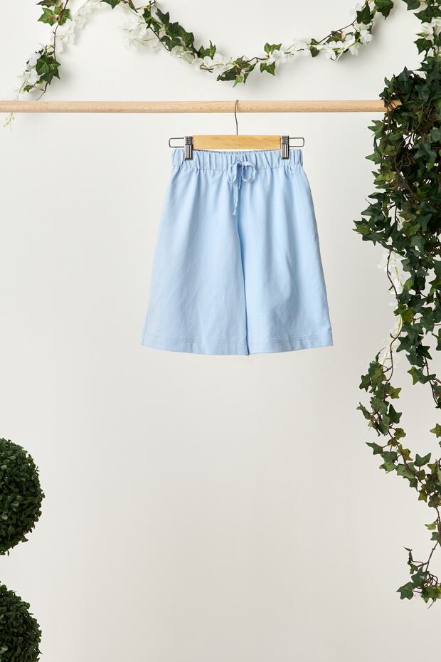Boys' Lace-up Elastic Pocketed Soft Comfortable Lightweight 100% Cotton Combed Cotton Shorts