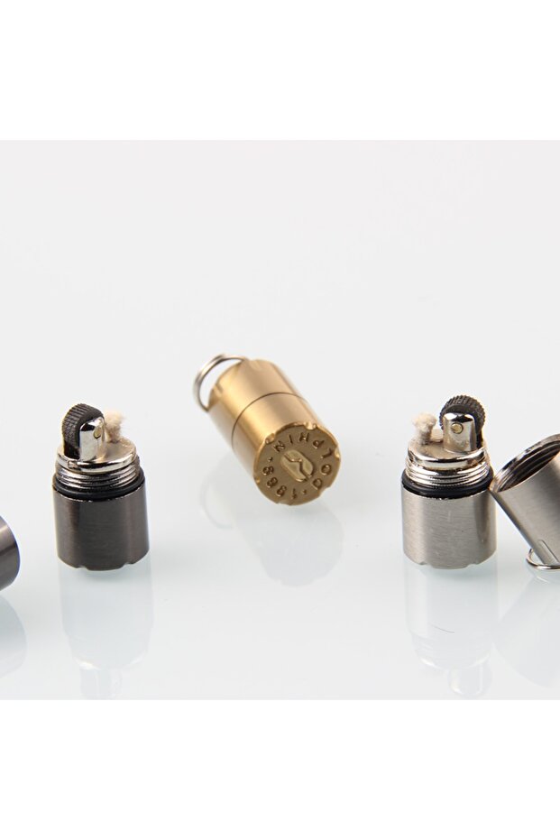 Ultra Mini Çakmak Gold Renk Benzinli Çakmak Zippo Çakmak - 7