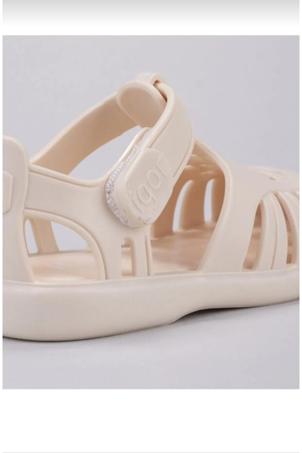 Tobby Solid Çocuk Fildişi Sandalet - 5
