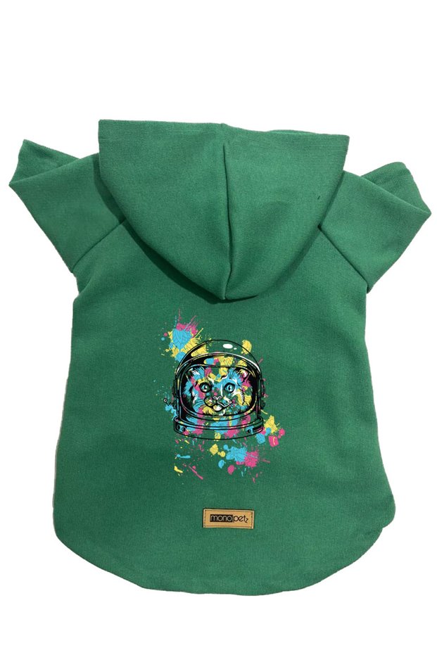Hooded Fleece Sweatshirt Dog And Cat Outfit & Dress - Green City 26 - Size M
