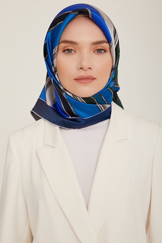 Silk Scarf Twill 2022-2023 Autumn Winter-green Blue Black