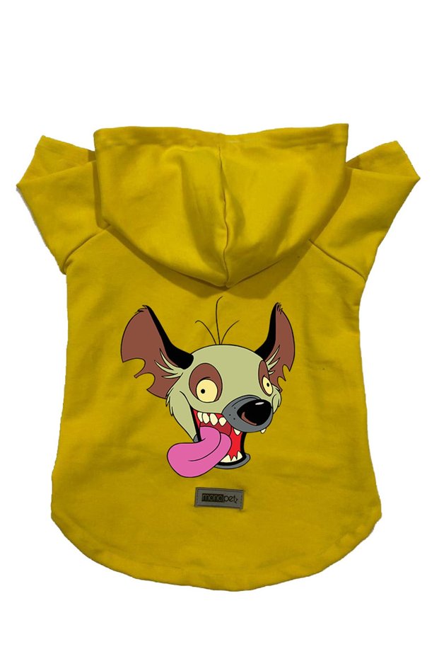 Hooded Fleece Sweatshirt Dog And Cat Outfit & Dress - Yellow Ed001 - Size Xl