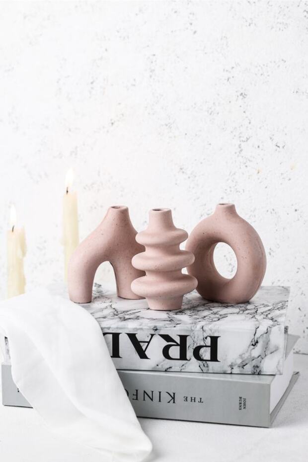 Dekoratif Şık Minimal 3lü Şık Vazo Set - 1