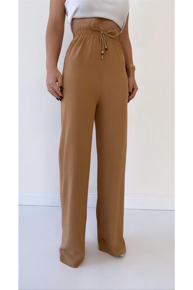 Ayrobin Linen Camel Casual Pants - 7