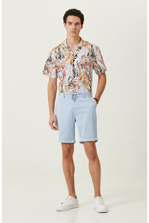 Mavi Duble Paça Şort - 1