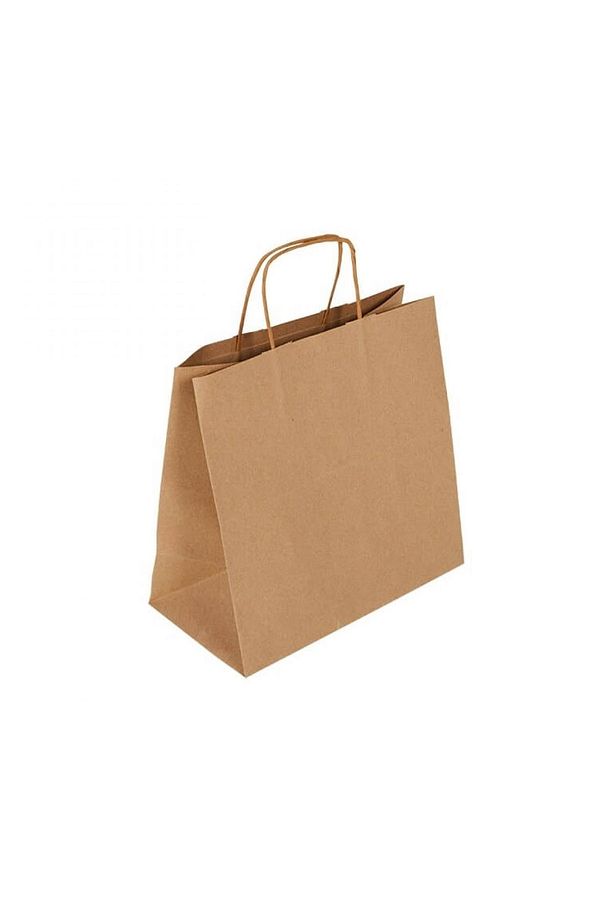 Kraft Kâğıt Poşet (25x12x31 Cm) Burgu Saplı Kâğıt Torba (100 Adet) Kâğıt Çanta - 5