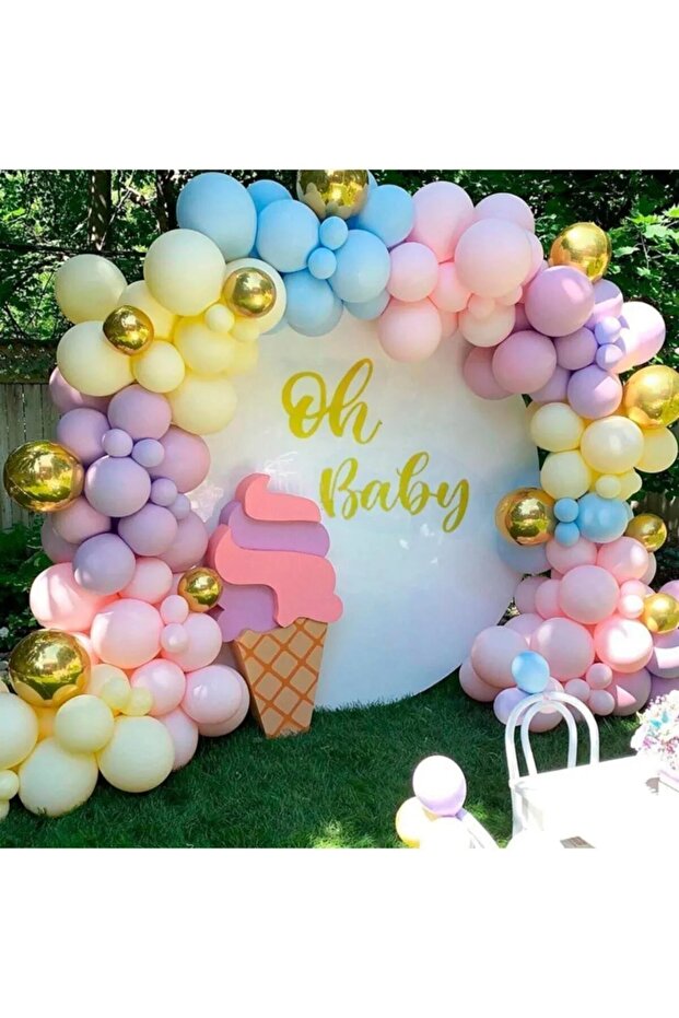 Macaron Balloon Set 50 Pieces Balloon Chain Balloon Pump Balloon Set