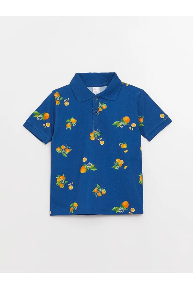 Lcw Baby Polo Neck Short Sleeve Printed Baby Boy T-Shirt