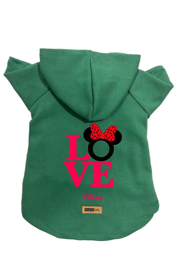 Green Mini Love - Size m Hooded Fleece Sweatshirt, Dog and Cat Outfit