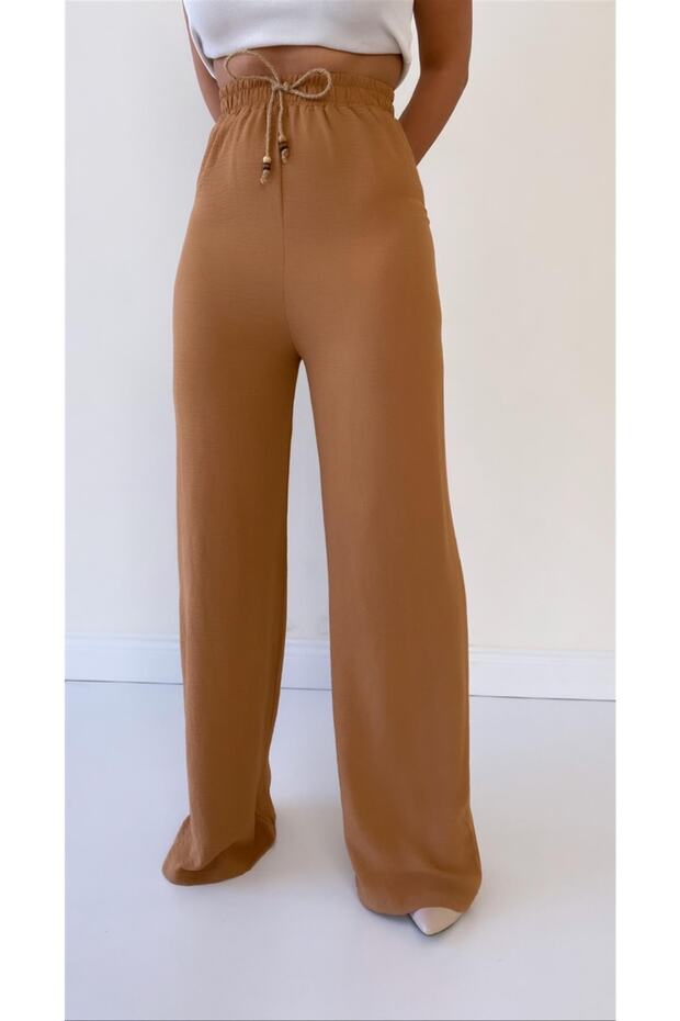 Ayrobin Linen Camel Casual Pants - 4