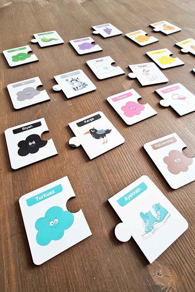 24 Pieces Wooden Color Completion Cards