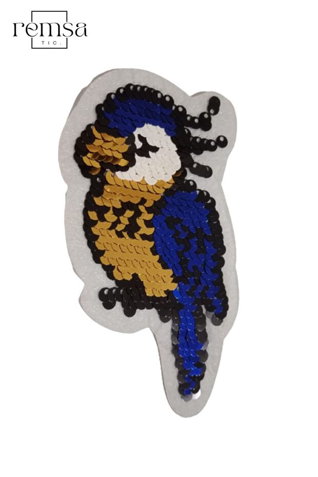 أرما - رقعة - رقعة - نموذج ببغاء مطرز بالحديد (6 سم × 12,5 سم) - 2