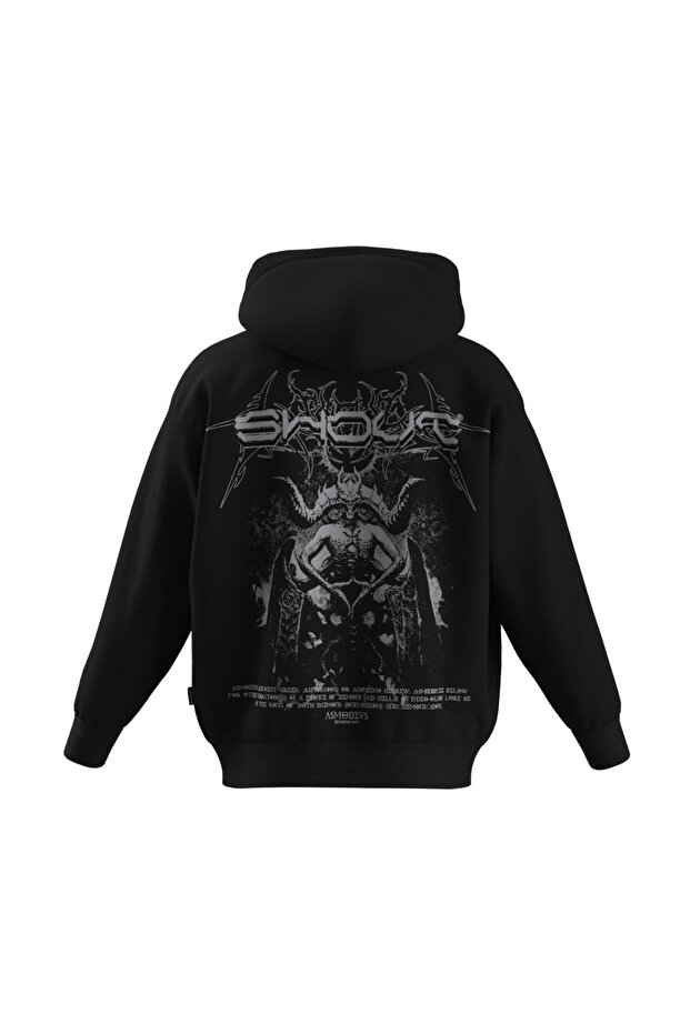 Oversize Asmodeus Unisex Zip Up Hoodie - 3