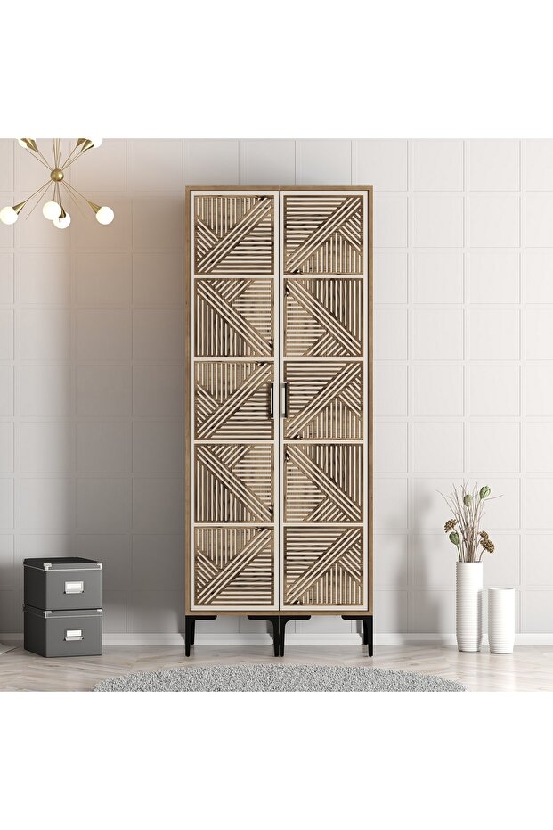 Kumsal 2 Kapılı Gardrop Pp - Krem - 1