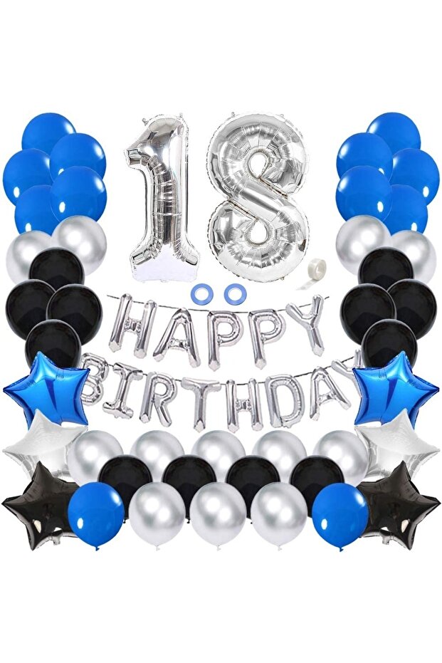 Mini Party Store Happy Birthday 18 Year Old Balloon Set