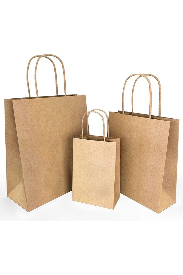 Kraft Kâğıt Poşet (29x15x29 Cm) Burgu Saplı Kâğıt Torba (25 Adet) Kâğıt Çanta - 6