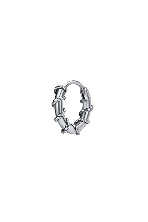 Sailor Rope Ring Design Snap-on Men's 316l Steel Earrings