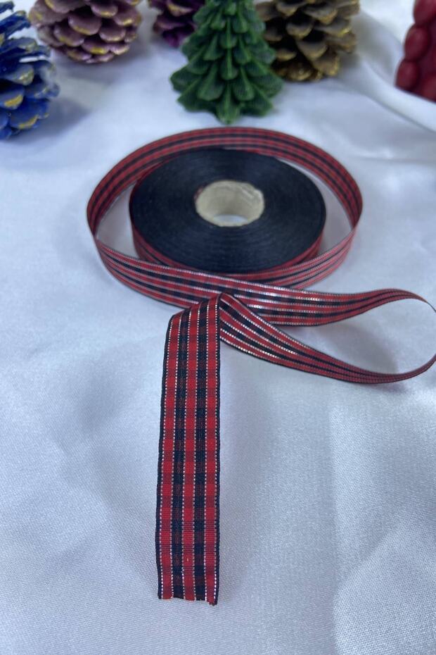 Gift Packaging Ribbon Black Red Plaid Ribbon – Ribbon, Stylish Design, Women's Accessory –