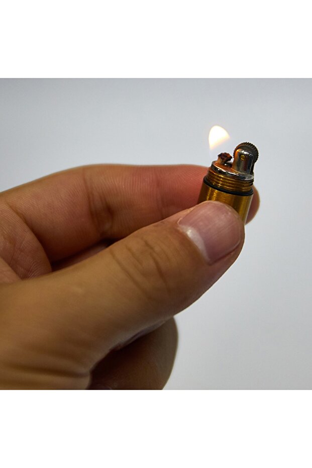 Ultra Mini Çakmak Gold Renk Benzinli Çakmak Zippo Çakmak - 1