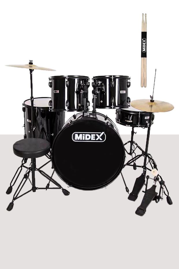 Cd900x-bk 22'' yetişkin akustik Bateri Davul Seti 22b-13t-12t-16f-14s (5 Parça) - 1
