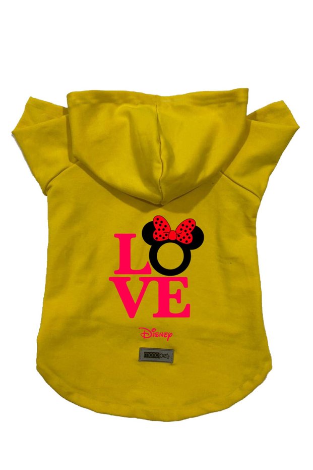 Yellow Mini Love - Size m Hooded Fleece Sweatshirt Dog and Cat Outfit