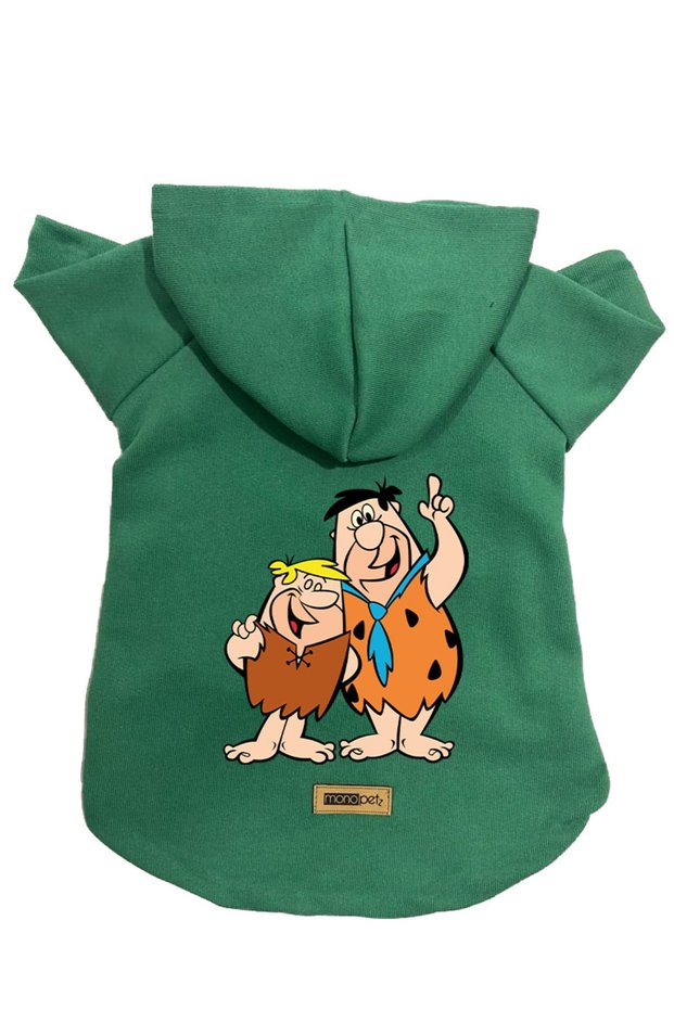 Hooded Fleece Sweatshirt Dog And Cat Outfit & Dress - Green Barney & Fred - Size L