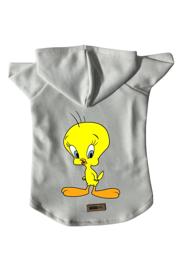 Hooded Fleece Sweatshirt Dog And Cat Outfit & Dress - White New Tweety - Size Xs