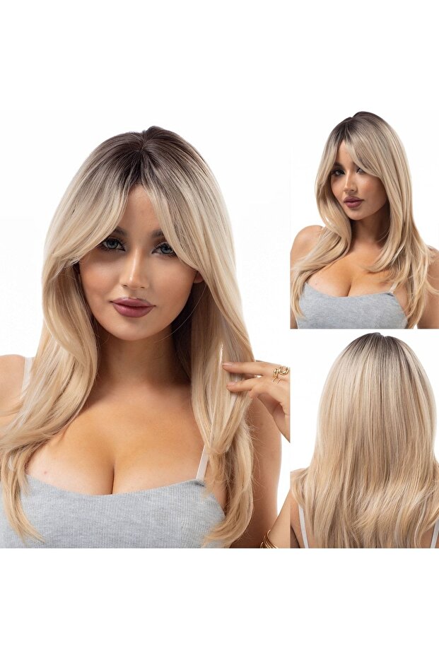 Exclusive Luxury Auburn Platinum Layered Wig