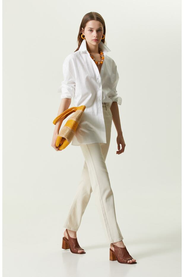 Beyaz Ekose Gömlek - 3