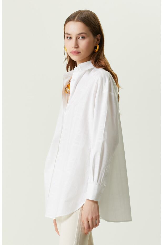 Beyaz Ekose Gömlek - 4