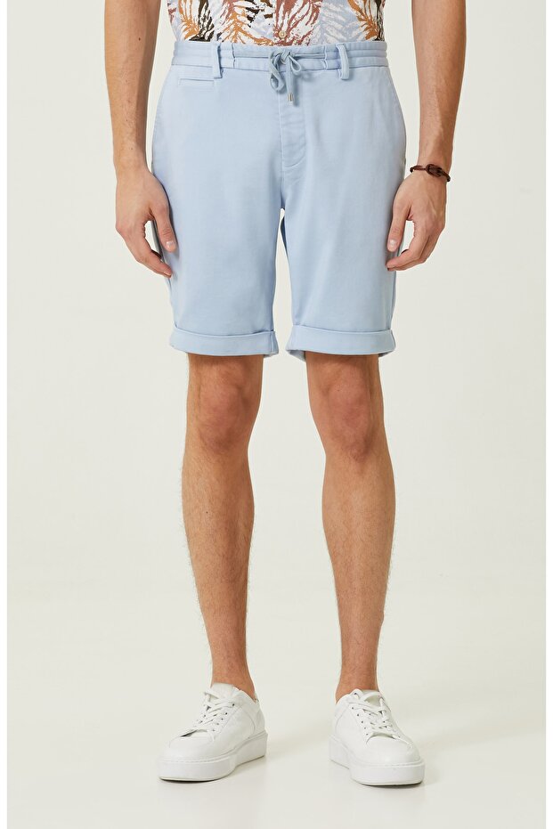 Mavi Duble Paça Şort - 2