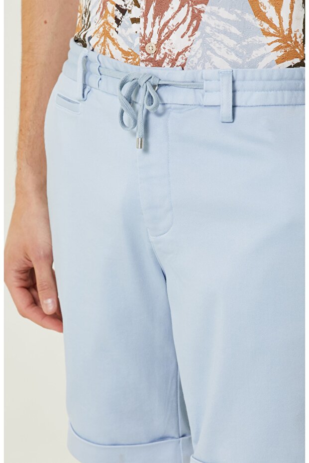 Mavi Duble Paça Şort - 4